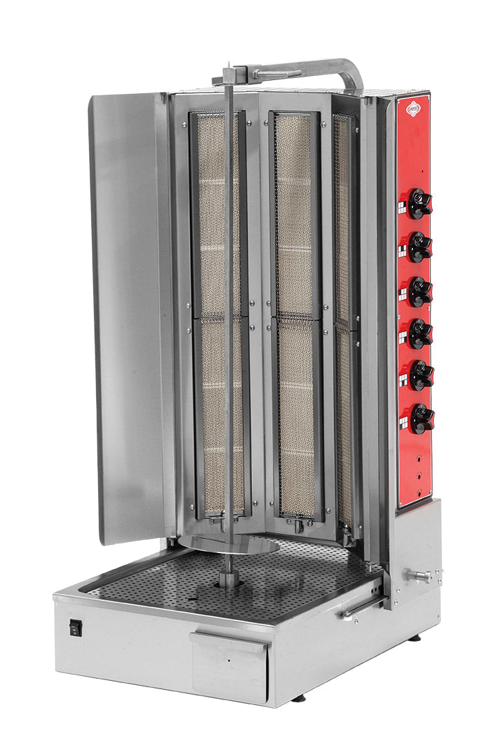 Gasbetriebene Shawarma-Maschinen, Motor unten – 6 Brenner / 24 kW