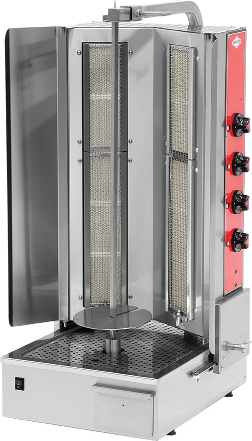 Gasbetriebene Shawarma-Maschinen, Motor unten – 4 Brenner / 13 kW