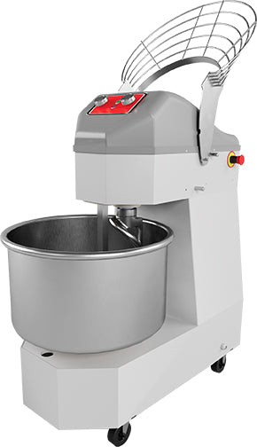 Double Spiral Dough Mixer (with Wheels) – 30 kg / 380V