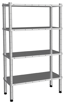 4-stufiges Flachregal, Breite 610 mm – 610 x 1220 x 1800 mm