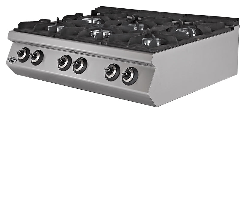 Gasherd mit 6 Kochstellen – 43 kW