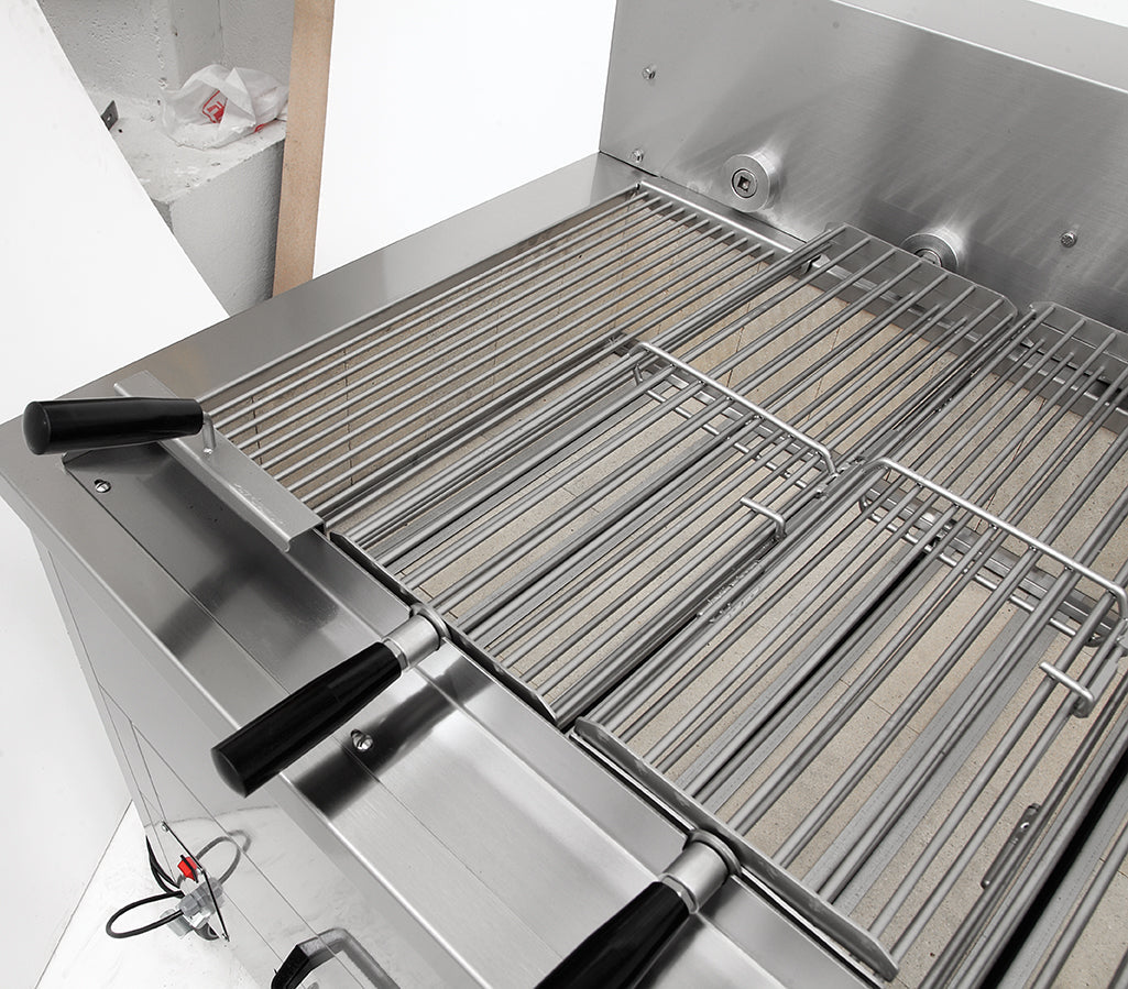 Horizontaler Hähnchengrill mit Holzkohle – 6 Spieße