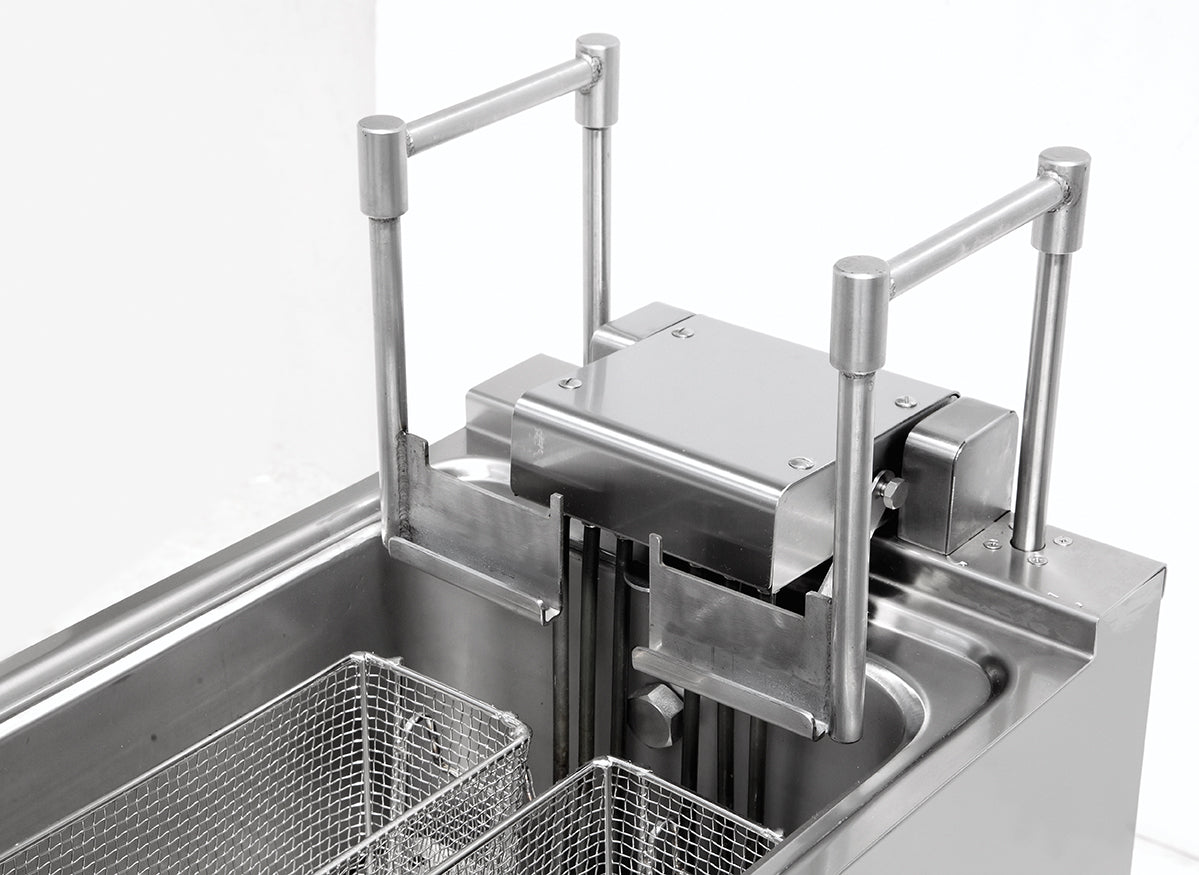 Schnellkochfritteuse mit Lift und Ölfilter – 400 V / 25 + 25 l